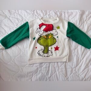 Kids Grinch Christmas Sweatshirt - Green & White